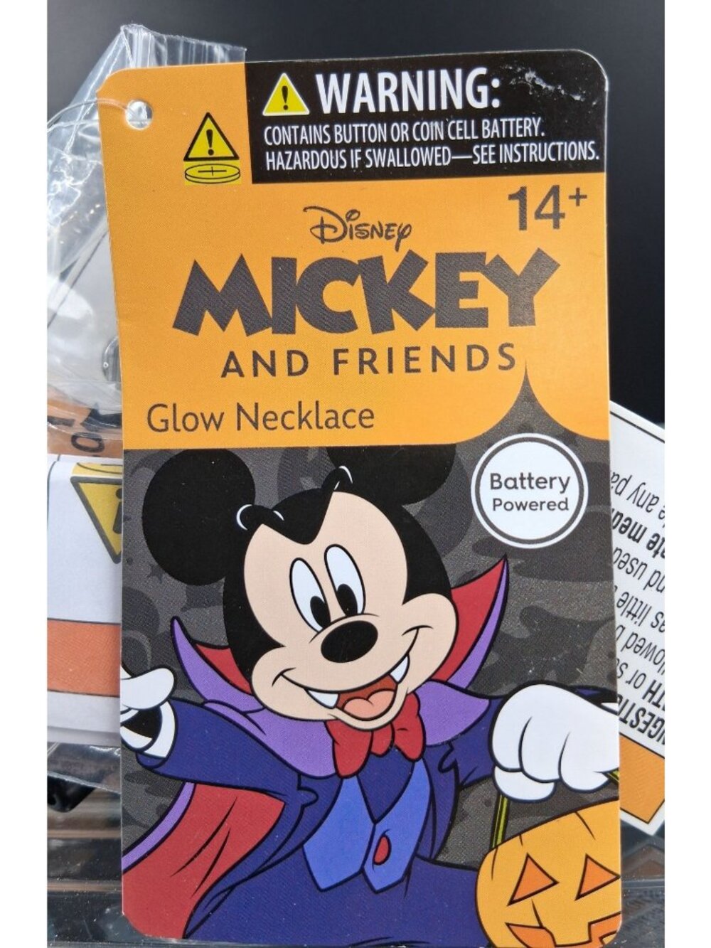 Disney Mickey & Friends Halloween Glow Necklace For Ages 14+
